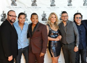 Photo L to R - Music producer & composer Desmond Child , singer/actorJulio Iglesias Jr, salsa singer Alex Matos, Brazilian chef Isa Souza, multiple Grammy winner singer Luis Enrique, and producer/composer Rudy Perez (photo credit - Imani Ogden for MSM)